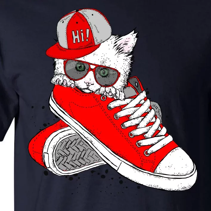 Cat In Red Sneakers Tall T-Shirt