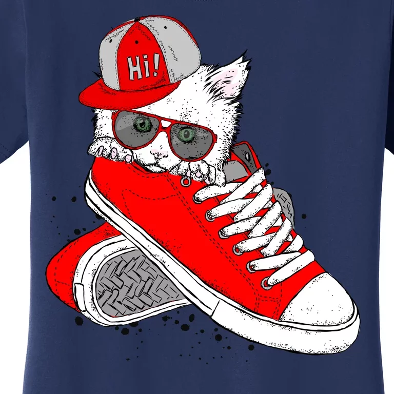 Cat In Red Sneakers Women's T-Shirt