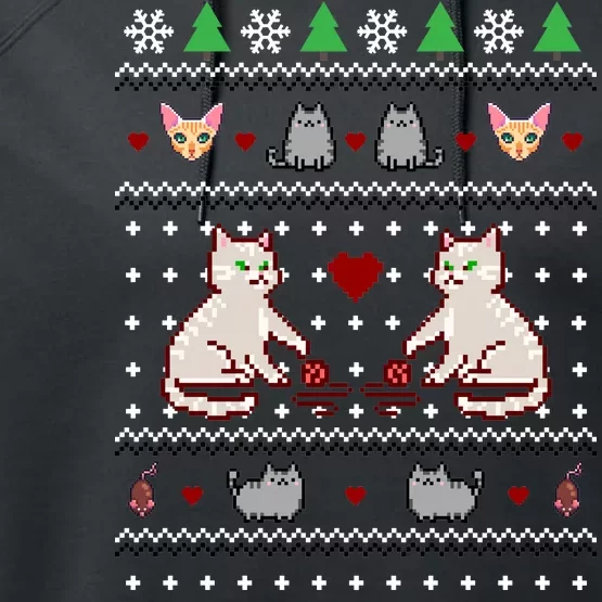 Cat Lover Ugly Christmas Performance Fleece Hoodie