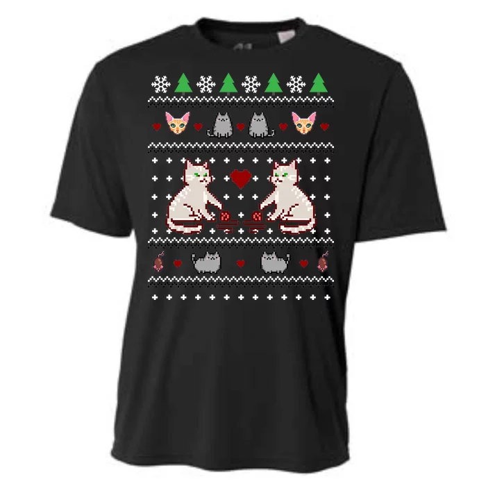 Cat Lover Ugly Christmas Cooling Performance Crew T-Shirt