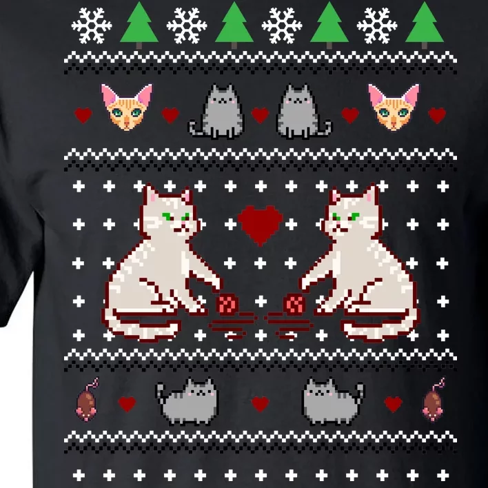 Cat Lover Ugly Christmas Tall T-Shirt