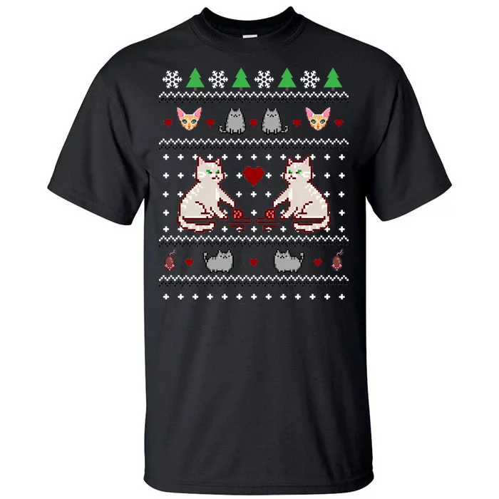 Cat Lover Ugly Christmas Tall T-Shirt