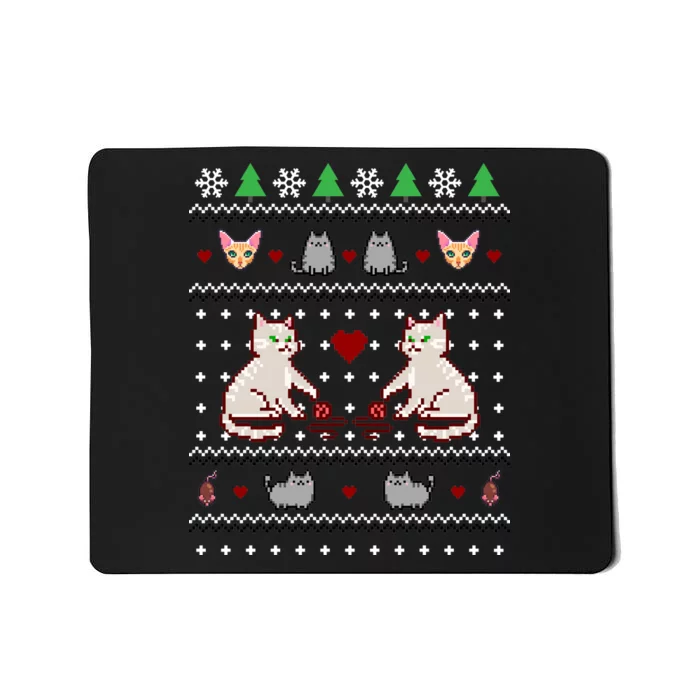 Cat Lover Ugly Christmas Mousepad