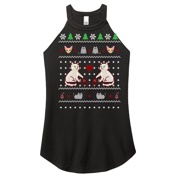 Cat Lover Ugly Christmas Women’s Perfect Tri Rocker Tank