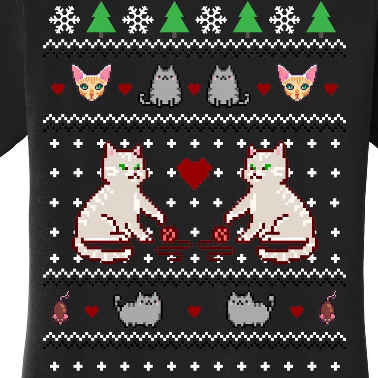 Cat Lover Ugly Christmas Women's T-Shirt