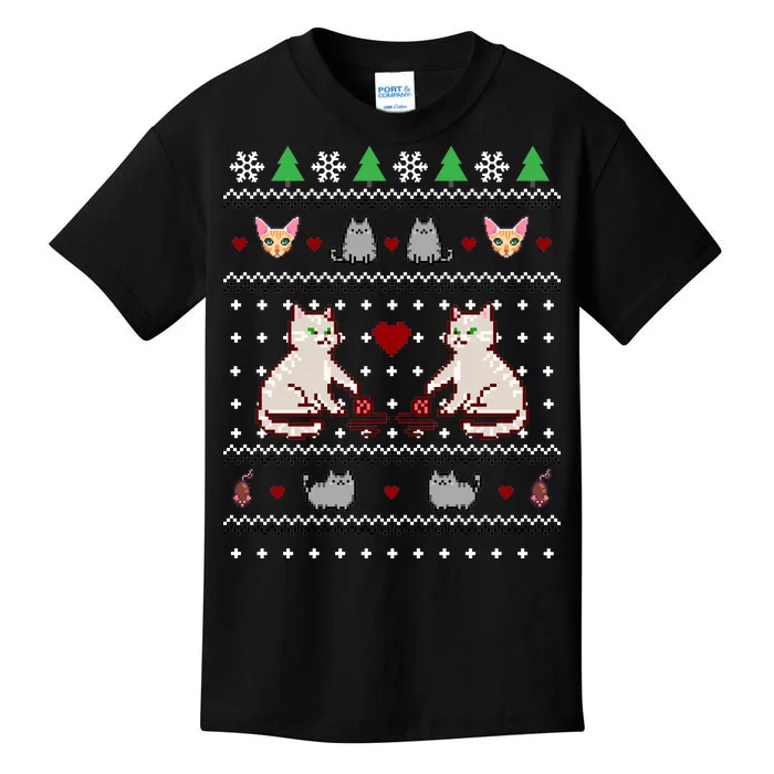 Cat Lover Ugly Christmas Kids T-Shirt