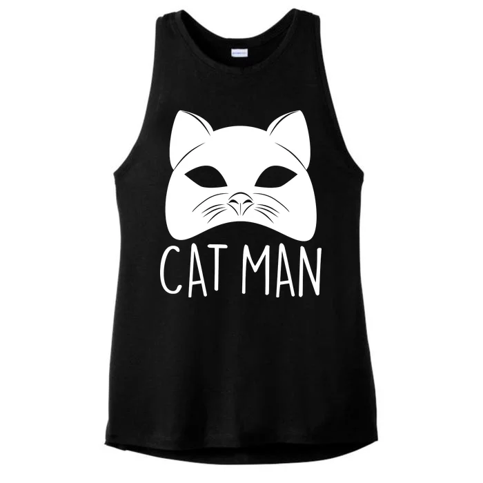 Cat Man Superhero Mask Cat Lover Fan Ladies Tri-Blend Wicking Tank