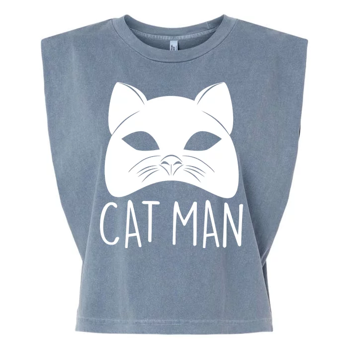 Cat Man Superhero Mask Cat Lover Fan Garment-Dyed Women's Muscle Tee