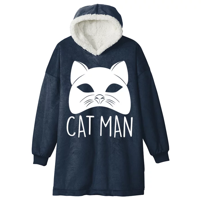 Cat Man Superhero Mask Cat Lover Fan Hooded Wearable Blanket