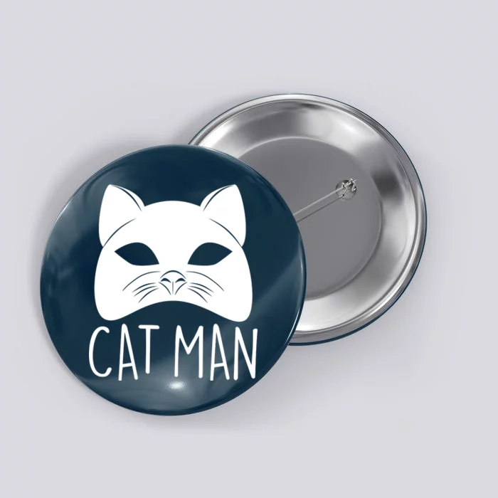 Cat Man Superhero Mask Cat Lover Fan Button