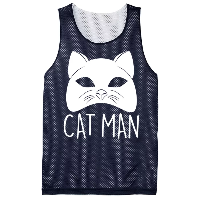 Cat Man Superhero Mask Cat Lover Fan Mesh Reversible Basketball Jersey Tank