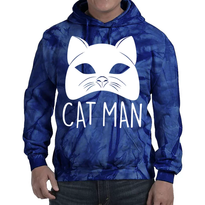 Cat Man Superhero Mask Cat Lover Fan Tie Dye Hoodie