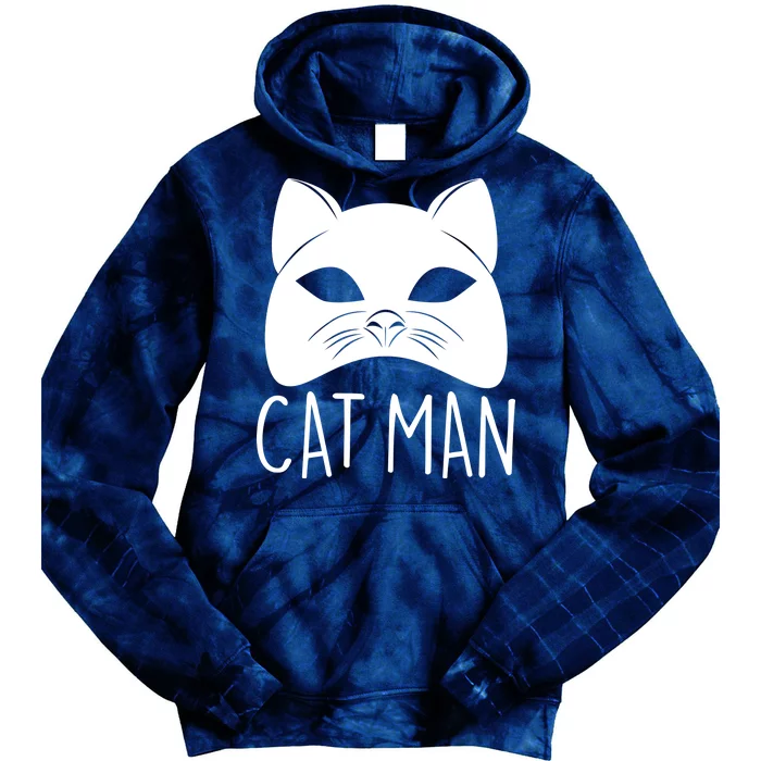 Cat Man Superhero Mask Cat Lover Fan Tie Dye Hoodie