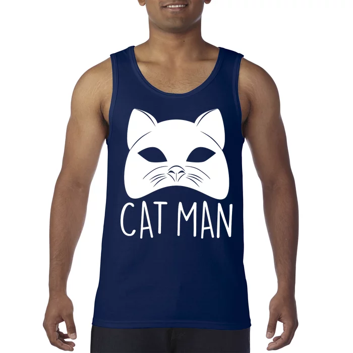 Cat Man Superhero Mask Cat Lover Fan Tank Top