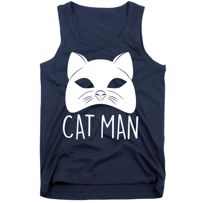 Cat Man Superhero Mask Cat Lover Fan Tank Top