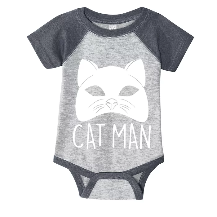 Cat Man Superhero Mask Cat Lover Fan Infant Baby Jersey Bodysuit