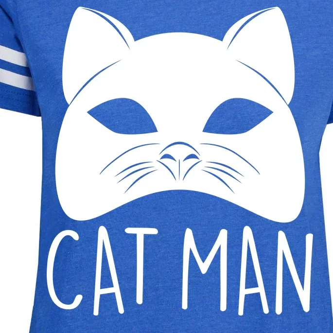 Cat Man Superhero Mask Cat Lover Fan Enza Ladies Jersey Football T-Shirt