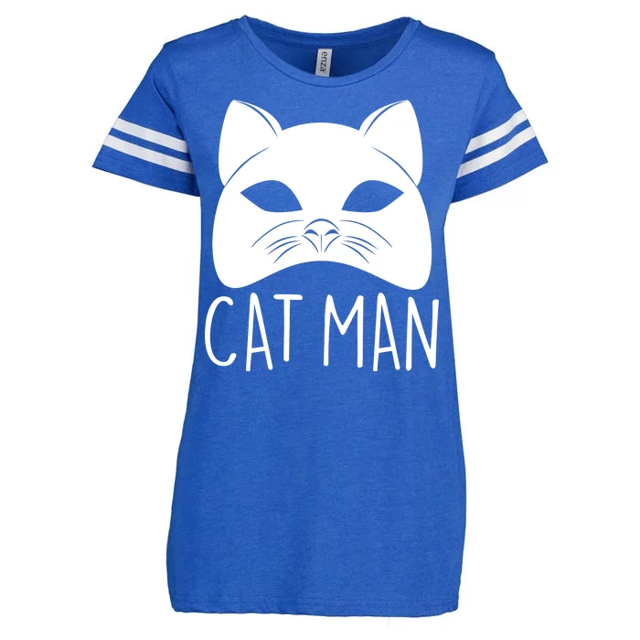 Cat Man Superhero Mask Cat Lover Fan Enza Ladies Jersey Football T-Shirt