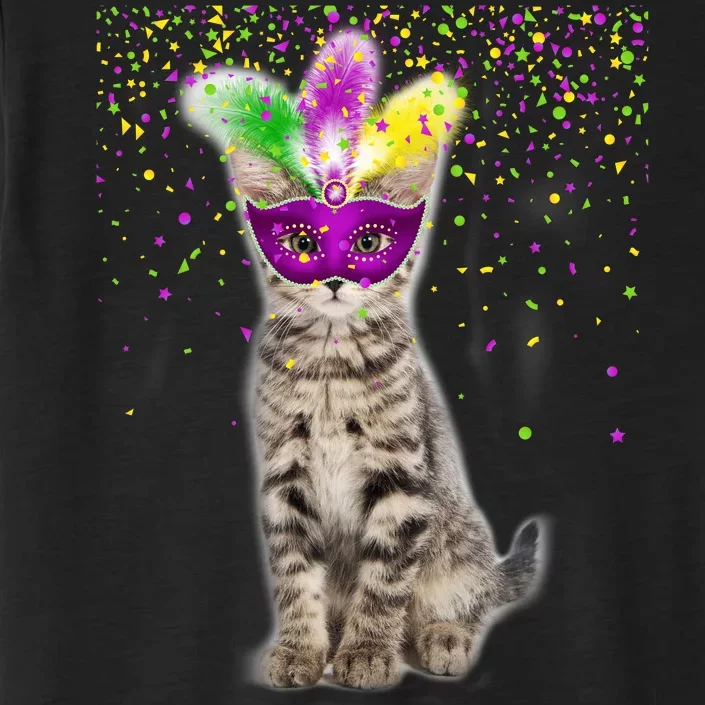 Cat Mardi Gras Mask and Beads ChromaSoft Performance T-Shirt