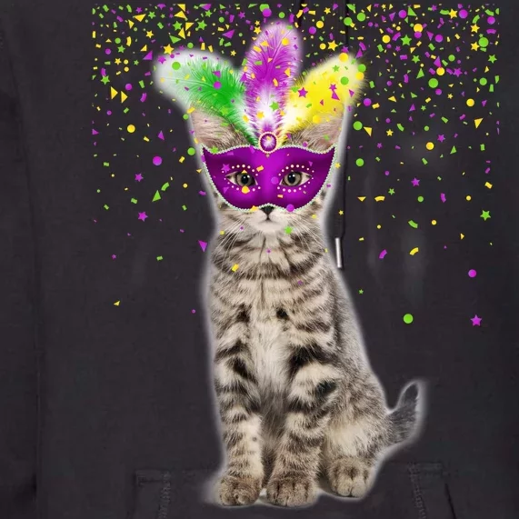 Cat Mardi Gras Mask and Beads Premium Hoodie