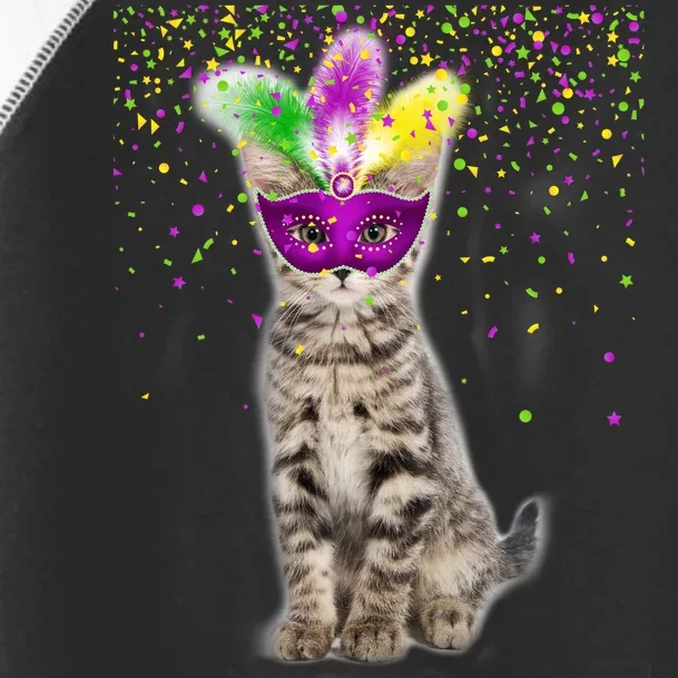 Cat Mardi Gras Mask and Beads Toddler Fine Jersey T-Shirt