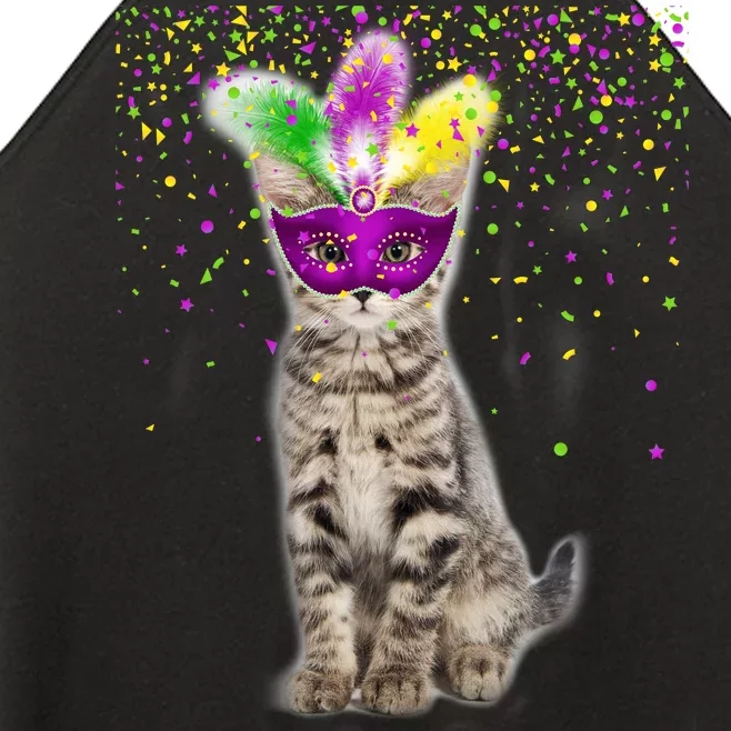 Cat Mardi Gras Mask and Beads Women’s Perfect Tri Rocker Tank