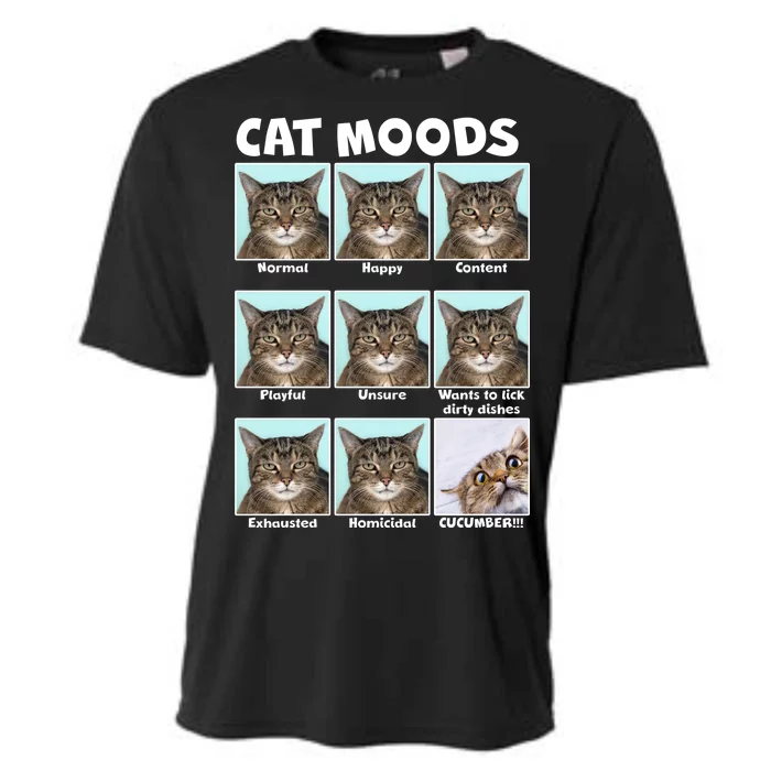 Cat Moods Funny Meme Cooling Performance Crew T-Shirt