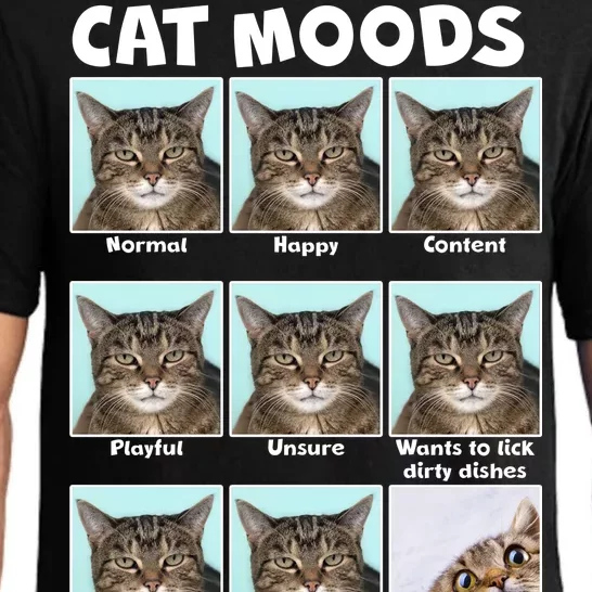 Cat Moods Funny Meme Pajama Set