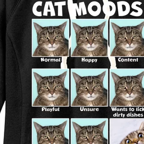 Cat Moods Funny Meme Women's Fleece Hoodie