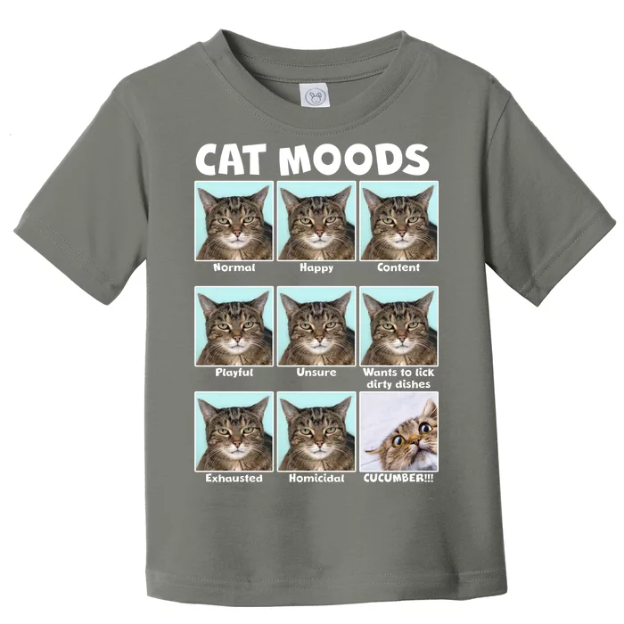 Cat Moods Funny Meme Toddler T-Shirt