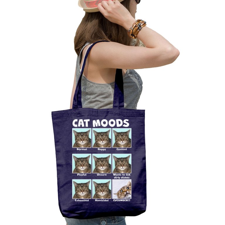 Cat Moods Funny Meme Tote Bag