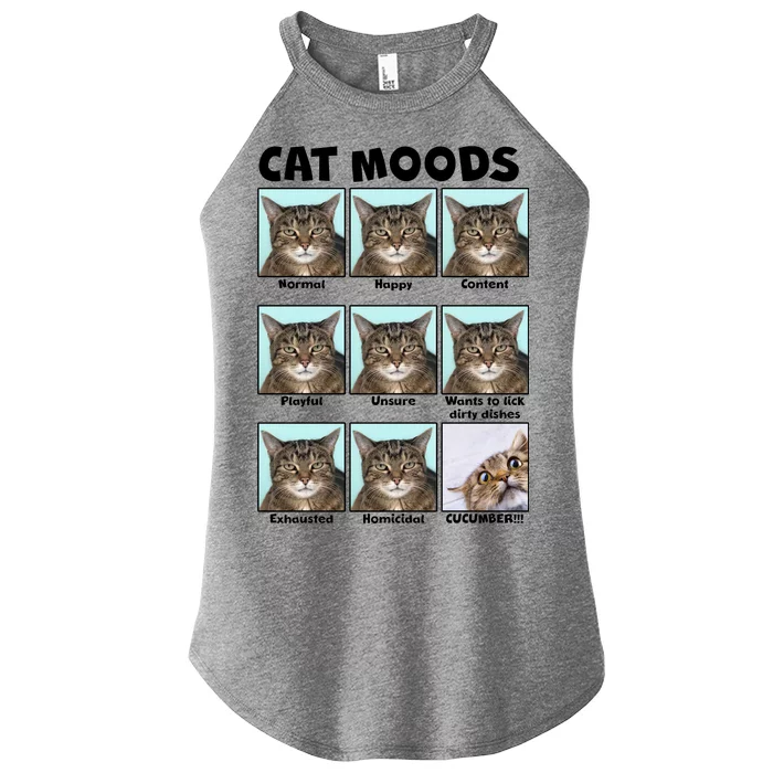 Cat Moods Funny Meme Women’s Perfect Tri Rocker Tank