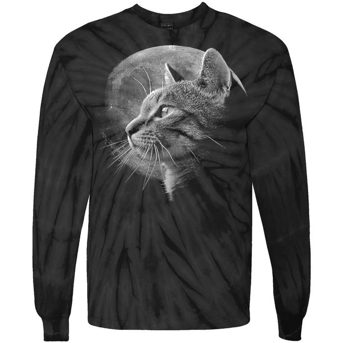 Cat Moon Tie-Dye Long Sleeve Shirt