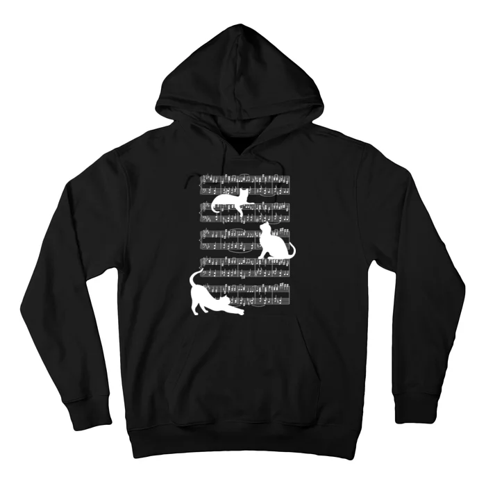 Cat Music Note Sheet Hoodie