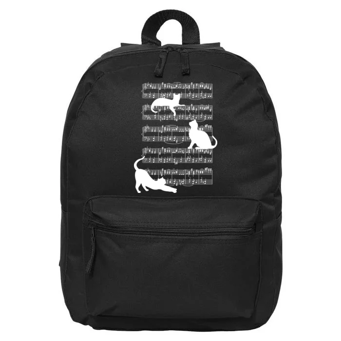 Cat Music Note Sheet 16 in Basic Backpack