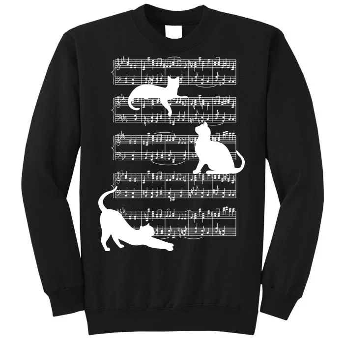 Cat Music Note Sheet Tall Sweatshirt