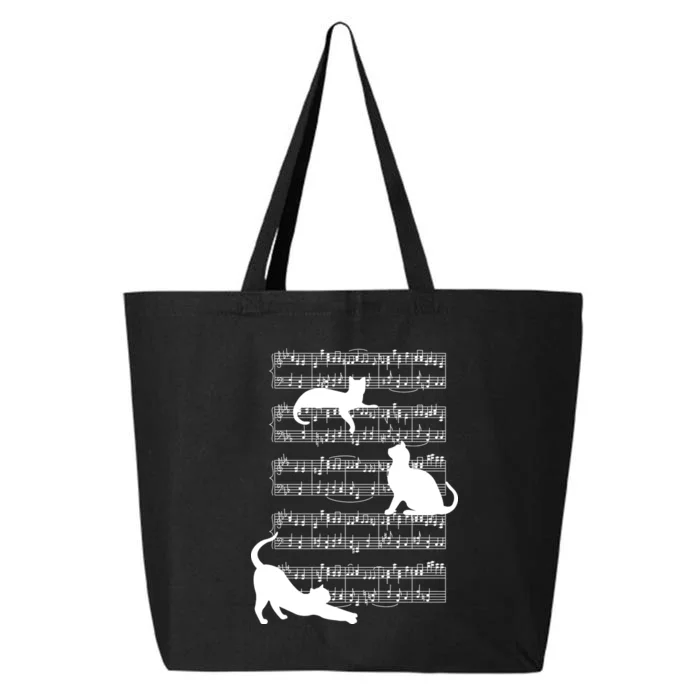 Cat Music Note Sheet 25L Jumbo Tote