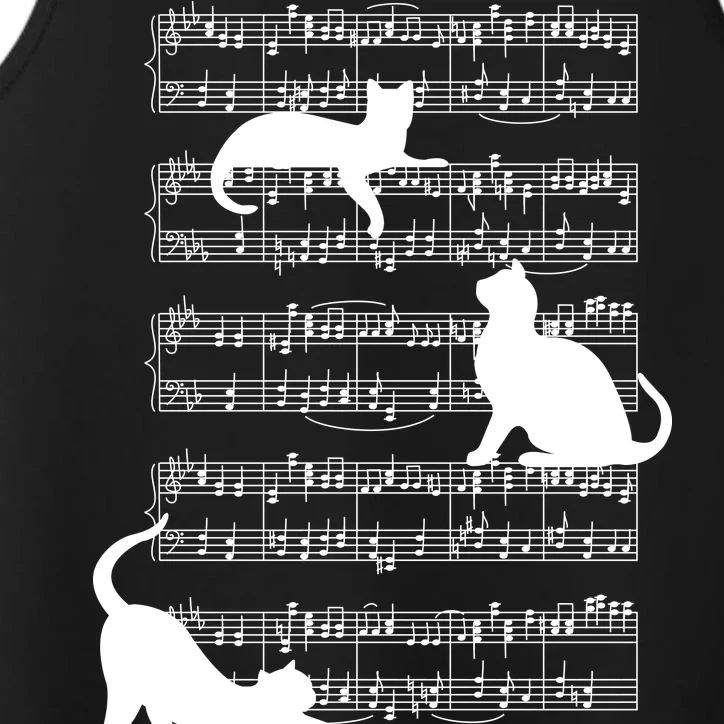 Cat Music Note Sheet Performance Tank