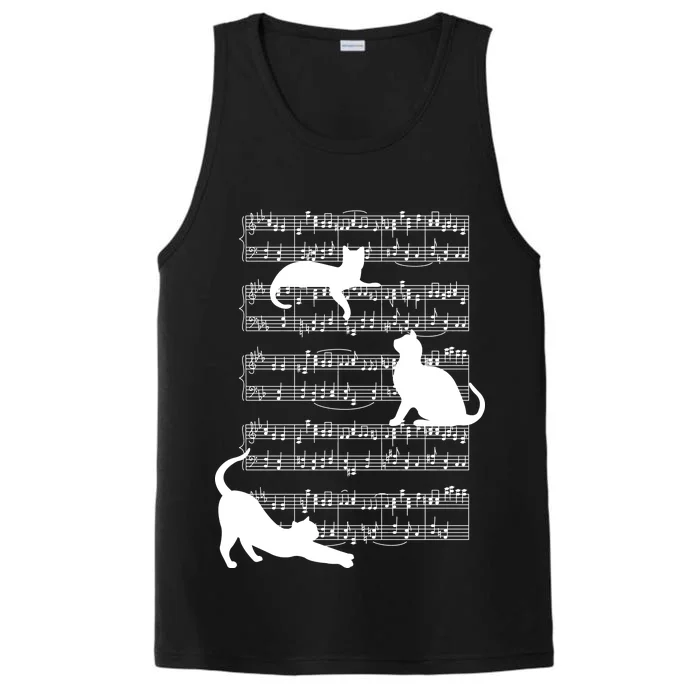 Cat Music Note Sheet Performance Tank