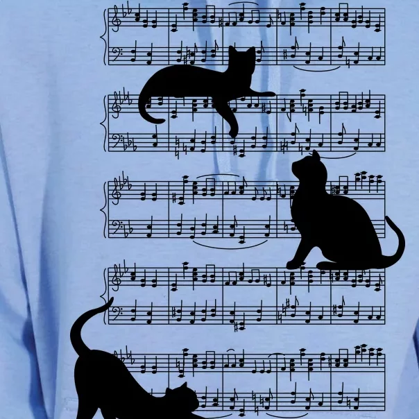 Cat Music Note Sheet Unisex Surf Hoodie