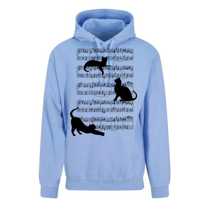 Cat Music Note Sheet Unisex Surf Hoodie