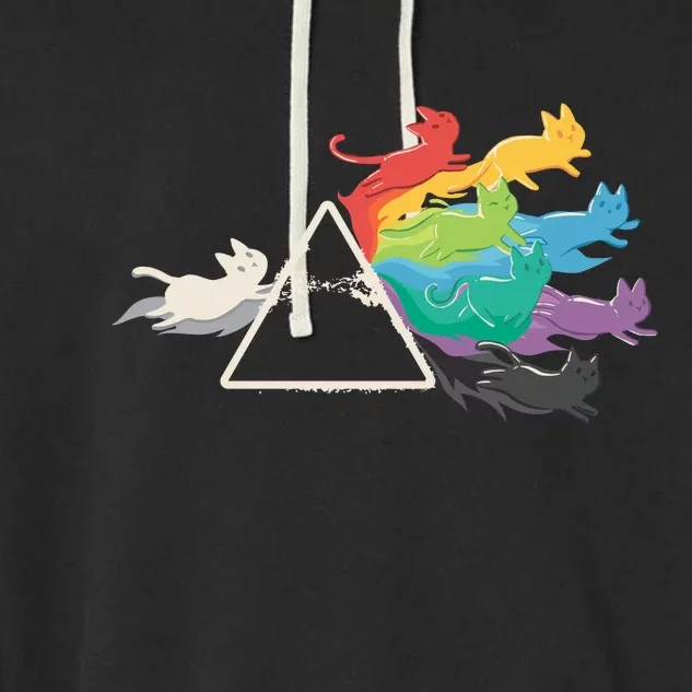 Cat Rainbow Prism Garment-Dyed Fleece Hoodie