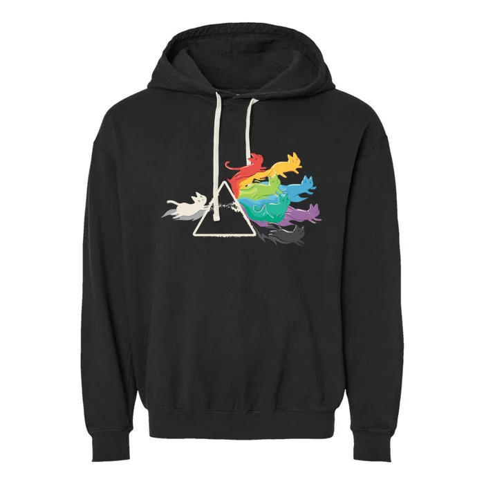 Cat Rainbow Prism Garment-Dyed Fleece Hoodie