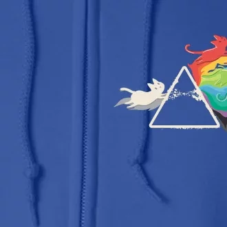 Cat Rainbow Prism Full Zip Hoodie