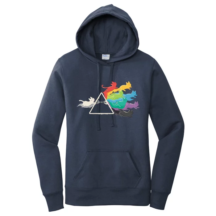 Cat Rainbow Prism Women's Pullover Hoodie