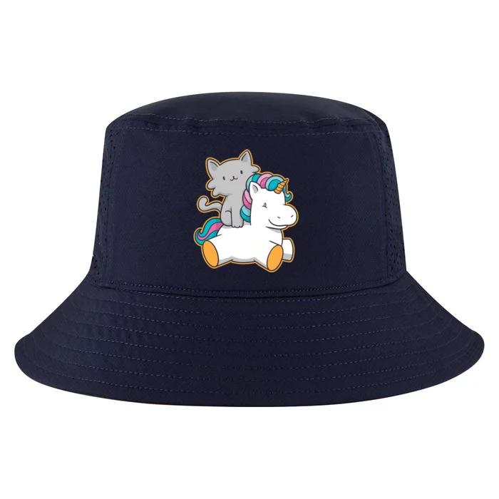 Cat Riding Unicorn Cool Comfort Performance Bucket Hat