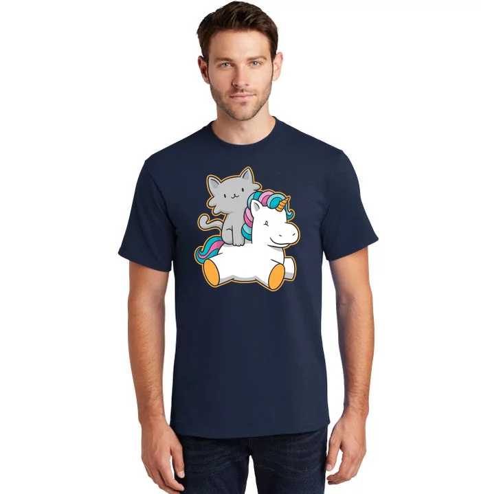 Cat Riding Unicorn Tall T-Shirt