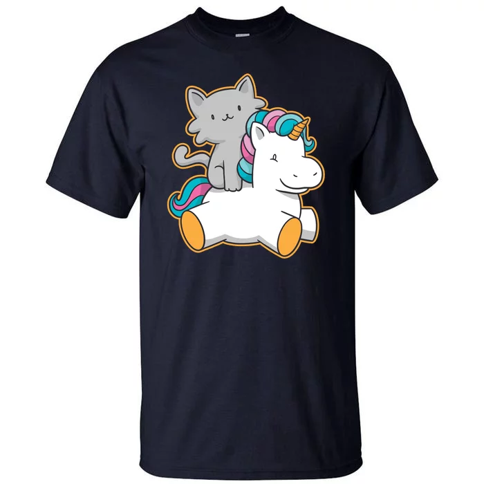 Cat Riding Unicorn Tall T-Shirt