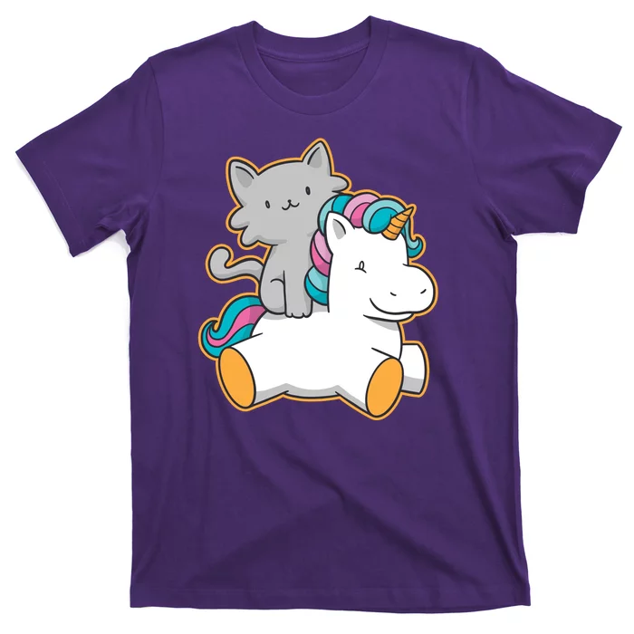 Cat Riding Unicorn T-Shirt