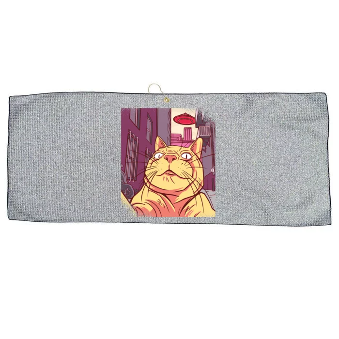 Cat Selfie Funny Large Microfiber Waffle Golf Towel